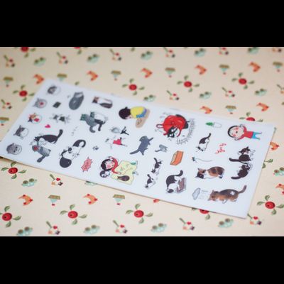 Наклейки "Жизнь котиков"