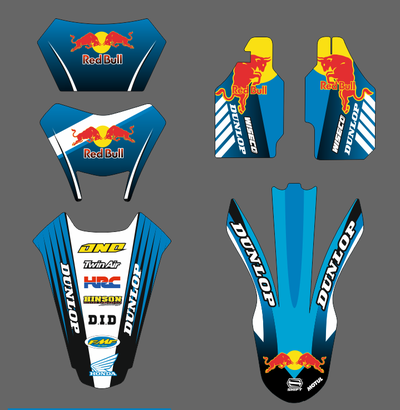 Наклейки на Honda XR 250 1999 2000 2001 2002 2003 2004 2005 2006 2007 #1251 синий