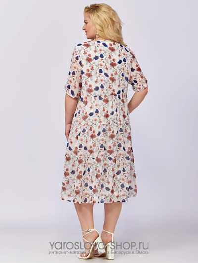 Шифоновое платье с цветочным орнаментом