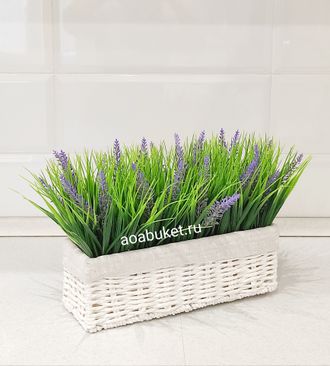 Искусственная трава Осока с лавандой в ящике/для озеленения пространства