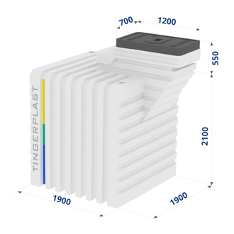 Бесшовный пластиковый погреб Тингард 1900 К