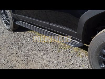 Пороги алюминиевые "Slim Line Black" 1720 мм ТСС для Toyota Land Cruiser 250 Prado 2024-