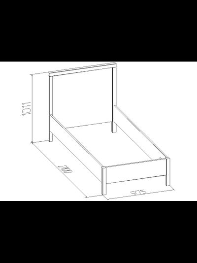 Спальня BAUHAUS (БАУХАУС) - BAUHAUS 5 Кровать 900 без основания Бодега Светлый