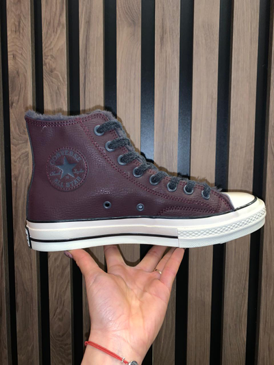 Кеды Converse Chuck 70 Cozy Club зимние с мехом бордовые