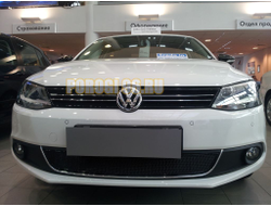 Защита радиатора Volkswagen Jetta VI 2010-2014 black PREMIUM