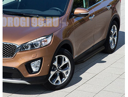 Пороги на Kia Sorento Prime черные