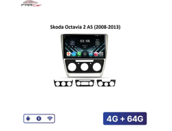 Штатная магнитола FarCar DX005M-2K для Skoda Octavia 2 A5 (2008-2013) Рамка Серебро на Android (4GB/64GB/WiFi/GPS/BT/IPS)