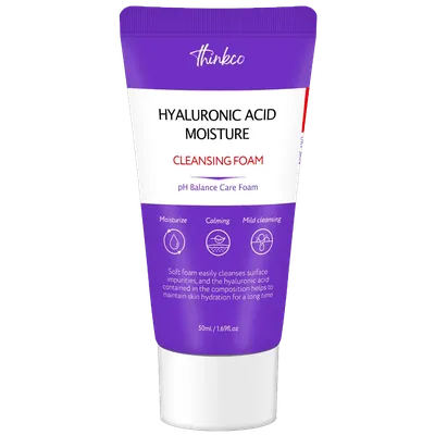 Thinkco. Пенка увлажняющая для умывания с гиалуроновой кислотой (50 мл)