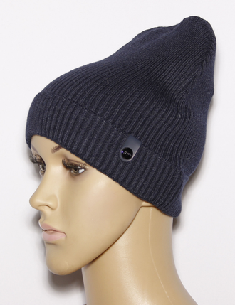 Шапка женская "Мелкая резинка одинарная" 232 серая, ваниль, чёрная, тиффани, лимон, св.серая, гр.розовая