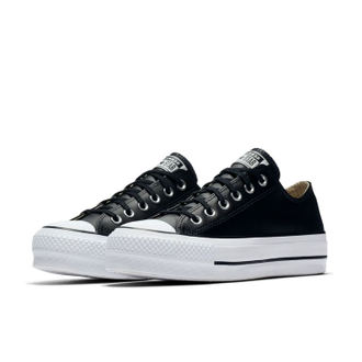 Кеды Converse All Star Lift Leather черные на платформе