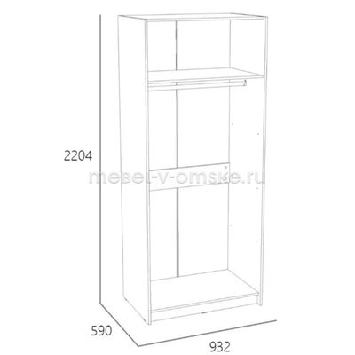 Шкаф платяной Фолк-014.03