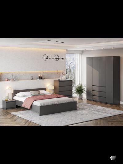 Денвер комплект мебели для спальни Графит серый