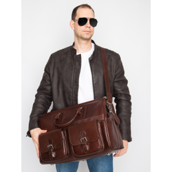 Кожаный саквояж Fabriano premium brown (арт. 4008-53)