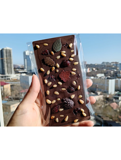 Шоколад без сахара кедровый орех - клюква, 90гр