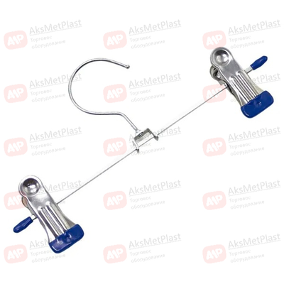 8871B Вешалка с зажимами брючная металлическая синяя L=280 мм