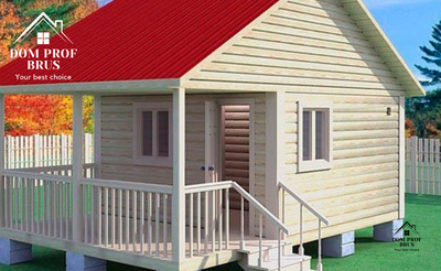 Баня из профилированного бруса "Дача" 16м2 4х4