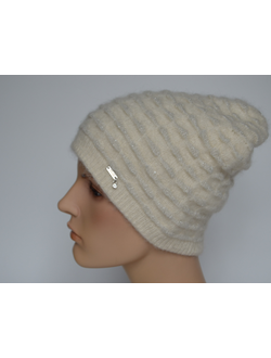 Белая женская вязаная шапка Vizio Италия 8020 CL фото