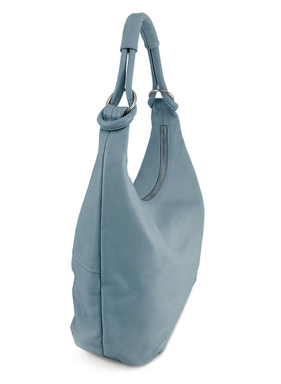 (АРТИКУЛ: 9905/7) СУМКА МЕШОК, БОЛЬШАЯ, НАТУРАЛЬНАЯ КОЖА, ГОЛУБАЯ, ЧЕРЕЗ ПЛЕЧО