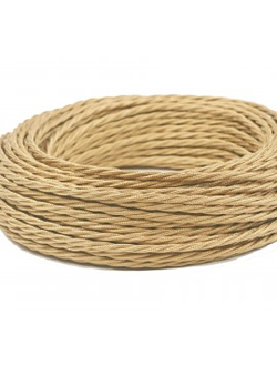 Провод витой в ретро стиле ПРВ 3х2.5 песочный шелк