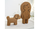 Деревянные игрушки Девочка с собакой.
