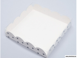 Коробочка для печенья "Горох" Белая 15 х 15 х 3 см