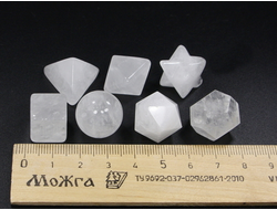 Набор "Платоновы тела" 7 элементов, Кварц Горный хрусталь, Бразилия (вес: 44 г) №25273