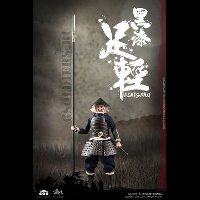 Асигару с яри - Коллекционная фигурка 1/12 PALM EMPIRES - BLACK ARMOR ASHIGARU (PE009) - COOMODEL
