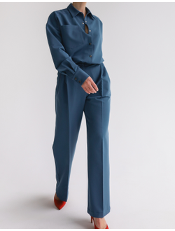 Рубашка на кнопках (индиго)