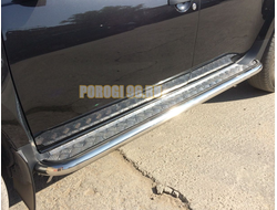 Пороги с накладным листом	d53 для Renault Duster (2011-2015)