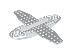 Aircraft Fuselage 4 x 16 x 1 with 2 x 10 Recessed Center and 8 x 4 Wings with Cutaways, 9 Holes, White (35106 / 6226789)