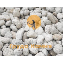 Галька белая горянка круглая, фракция 40-70 мм