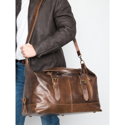 Кожаная дорожная сумка Campora Premium sienna (арт. 
4019-63)