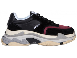 Balenciaga Triple-S (БАЛЕНСИАГА) Черные Burgundy женские (36-40)