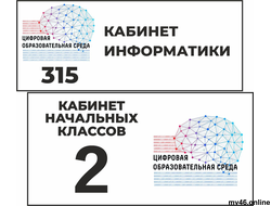 Табличка "ЦОС" на дверь кабинетов (вид В)