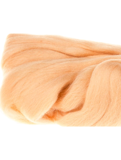 Шерсть для валяния, лента гребенная, Камтекс, полутонкая, персик темный (150), 50г