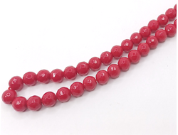 Агат тонированный граненый на нити  10мм красный