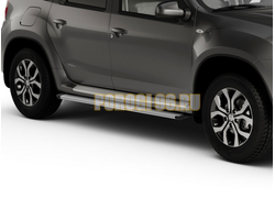 Пороги на Renault Duster (2021-…) Slim Silver