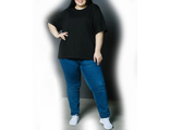 Женская футболка  из хлопка БОЛЬШОГО размера Арт. 2975-2189 (цвет черный) Размеры 48-80
