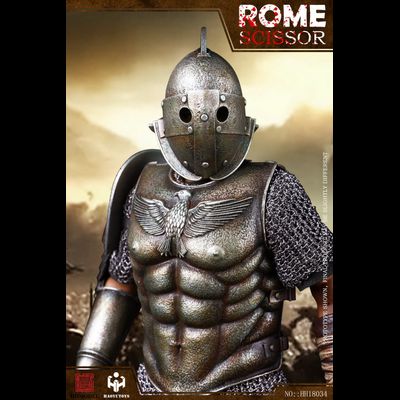 Римский гладиатор скисор (арбелас) в серебряной броне - Коллекционная ФИГУРКА 1/6 Imperial Army Hunting Ground Fighter SCISSOR Silver Edition (HH18034) - HHMODEL &amp; HAOYUTOYS