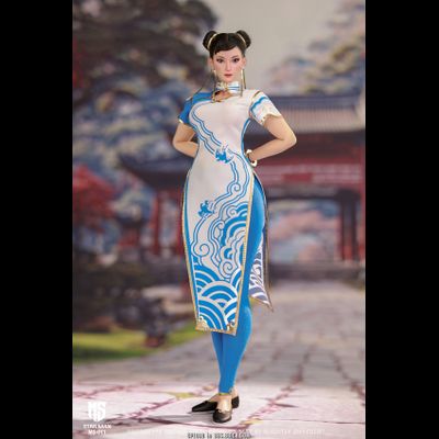 Чун Ли (серия Street Fighter) - Коллекционная ФИГУРКА 1/6 Female Fighter, Blue cloud patterned white cheongsam version (MS-011) - STAR MAN
