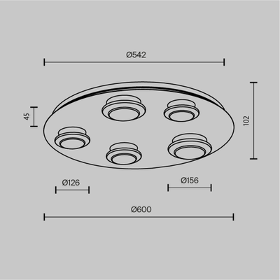Потолочный светильник Pharao, MOD361CL-L58BS3K