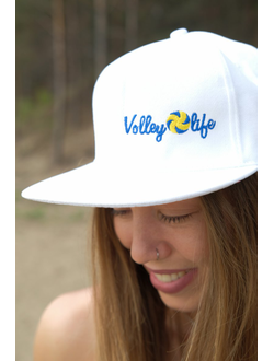 Кепка с прямым козырьком белая (Логотип Volleylife)