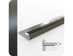 Профиль окантовочный для плитки Лука К 12НСМ(304).2700.010 Матовый графит