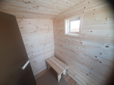 Баня 2*4 м, крыша 1 скат, топка внутри