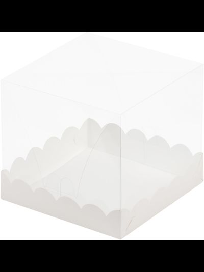Коробка для торта с прозр. стен. (белая), 150*150*140мм
