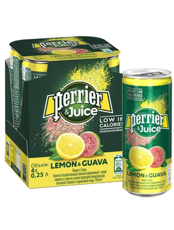 Газированный напиток «Perrier&Juice» Лимон-Гуава 250мл (24)