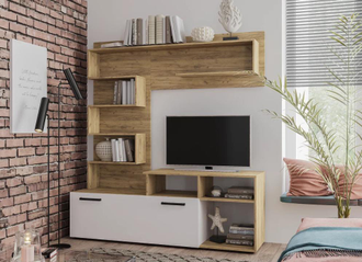 Гостиная Евро крафт/белый