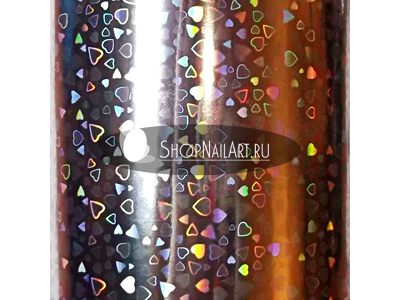 Фольга переводная "Голография сердечки"