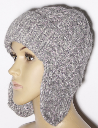 Екатеринбург. Ушанка женская "Три косы меланж" 11595  чёрная, бордо, св.серая, малина, жёлтая, розовая, синяя, красная, бирюзовая, джинс