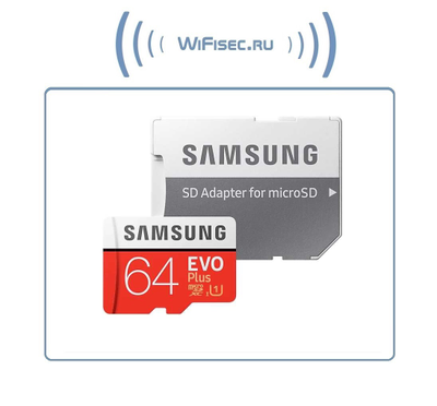 Карта памяти microSDXC UHS-I U1 SAMSUNG EVO PLUS 64 ГБ, Class 10, MB-MC64HA/RU + адаптер (100/20)